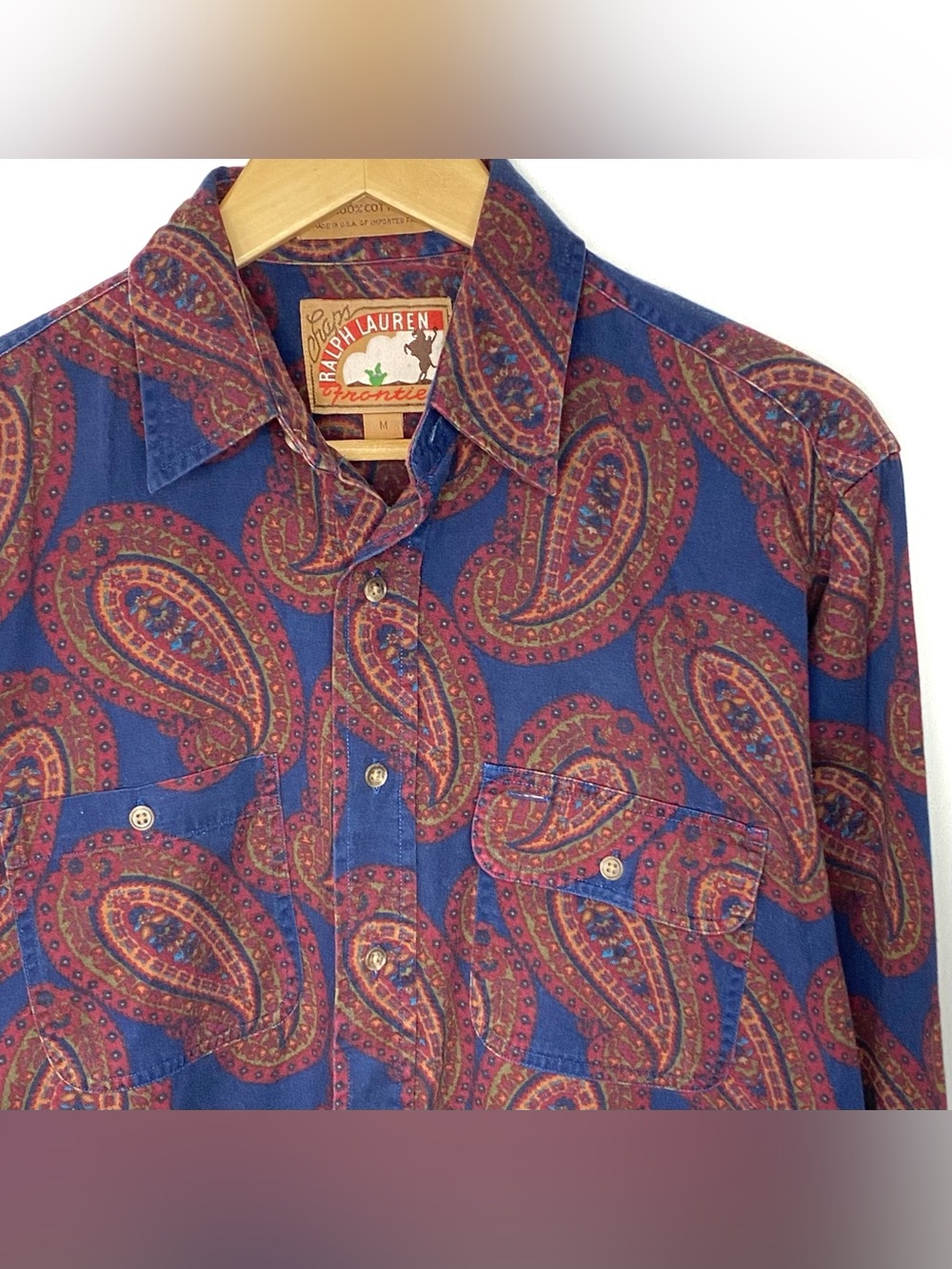 Vintage 90’s Chaps Ralph Lauren 100% Cotton Floral Button Down Shirt Made In USA